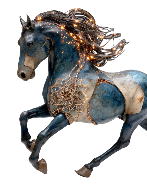 Fiery Black Horse V2 Vinyl Car Decal Sticker – Waterproof & UV-Resistant 4.0"