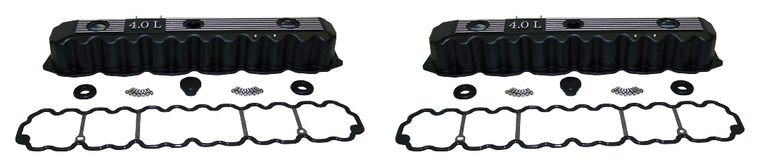 2x Upgrade Your 1993-2004 Jeep Engine with Aluminum Valve Cover | Black Painted Finish | RT Off-Road Brand