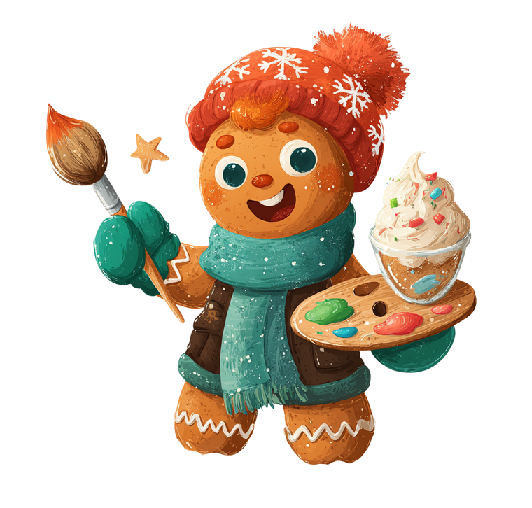 Gingerbread Artist Painting Vinyl Car Decal Sticker – Waterproof & UV-Resistant 3.4133333333333336"