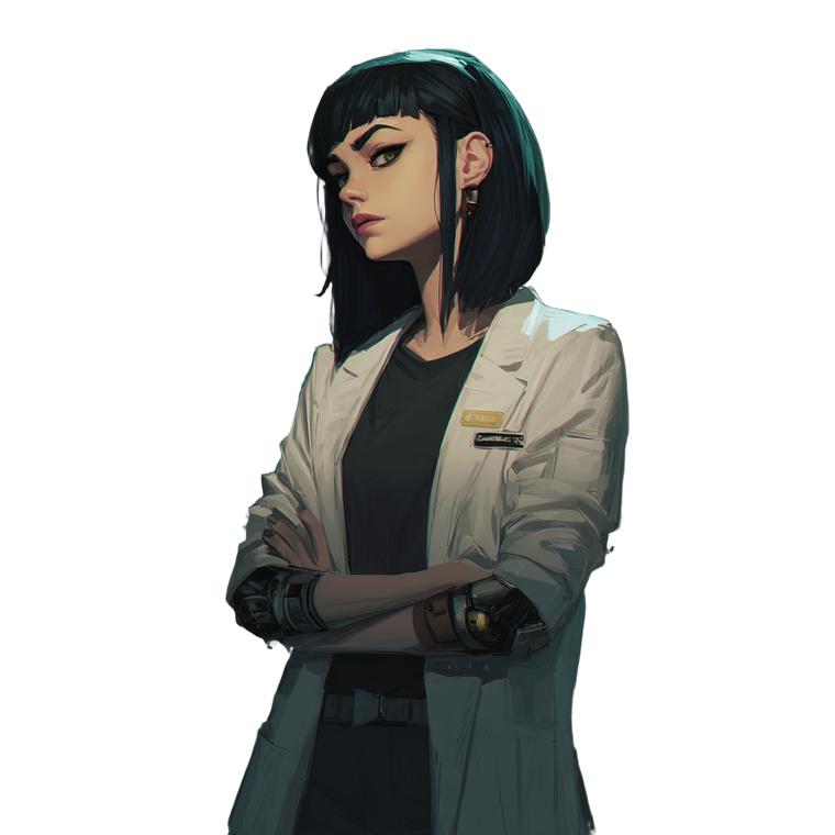 Cyberpunk Scientist Portrait Vinyl Car Decal Sticker – Waterproof & UV-Resistant 3.4133333333333336"