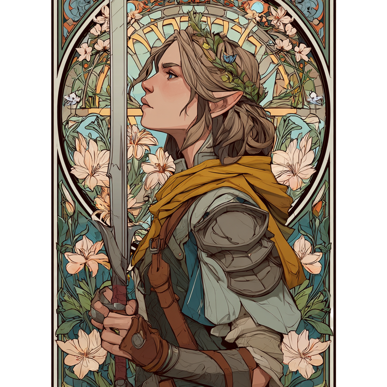 Androgynous Elf Warrior V2 Vinyl Car Decal Sticker – Waterproof & UV-Resistant 3.4133333333333336"