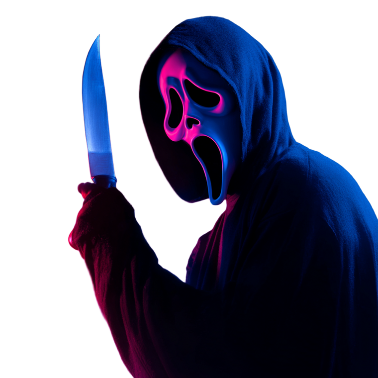 Ghostface With Knife V4 Vinyl Car Decal Sticker – Waterproof & UV-Resistant 3.4133333333333336"