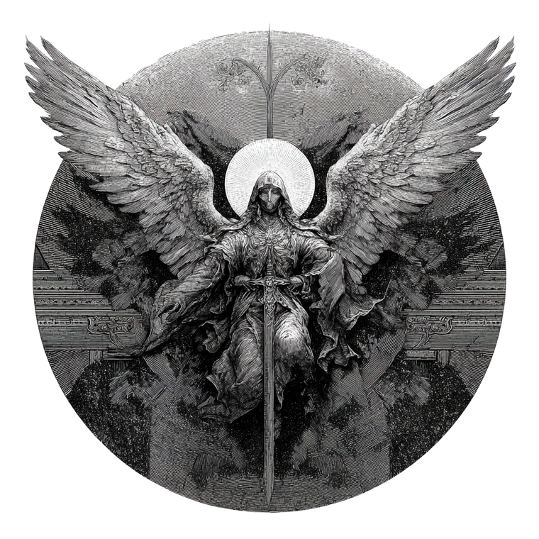 Archangel Gabriel Illustration V3 Vinyl Car Decal Sticker – Waterproof & UV-Resistant 6.826666666666667"