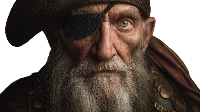 Old Pirate Portrait Vinyl Car Decal Sticker – Waterproof & UV-Resistant 2.72"