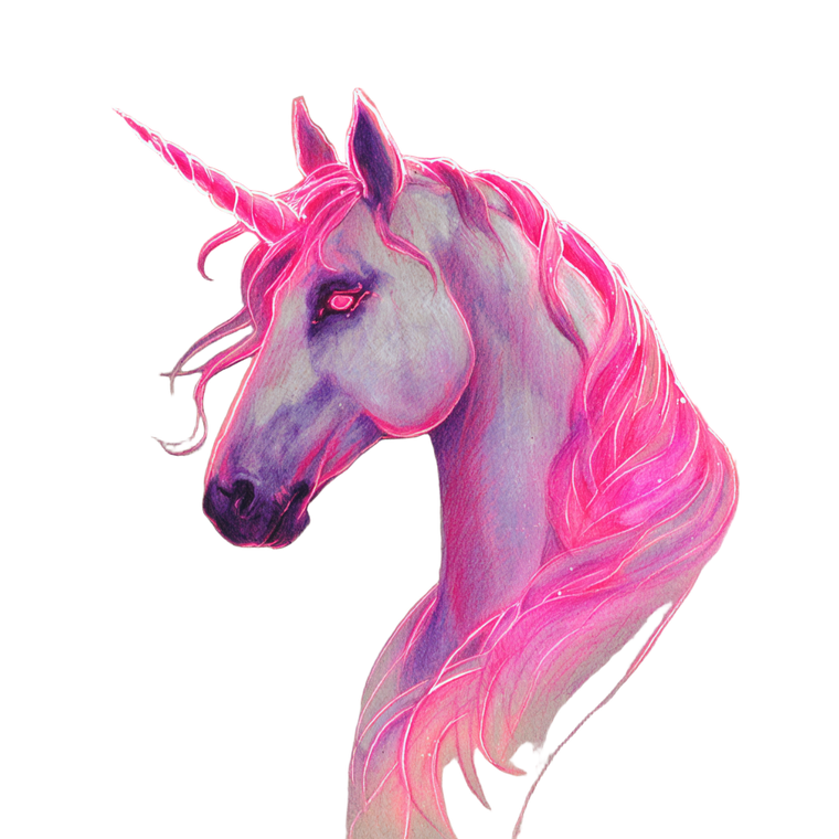 Glowing Pink Unicorn V2 Vinyl Car Decal Sticker – Waterproof & UV-Resistant 3.4133333333333336"