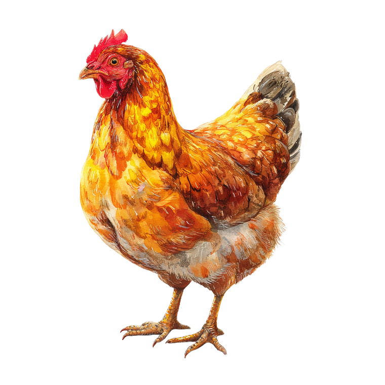 Watercolor Chicken V2 Vinyl Car Decal Sticker – Waterproof & UV-Resistant 3.4133333333333336"