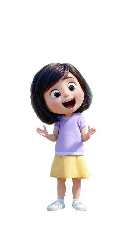 Animated Girl Playing Vinyl Car Decal Sticker – Waterproof & UV-Resistant 9.706666666666667"