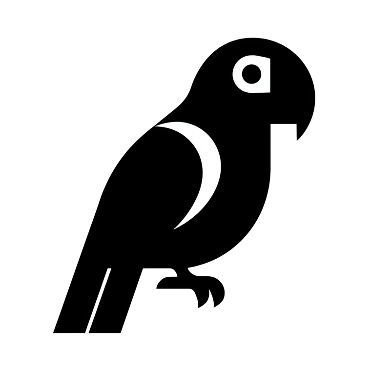 Simplistic Parrot Icon Vinyl Car Decal Sticker – Waterproof & UV-Resistant 6.826666666666667"