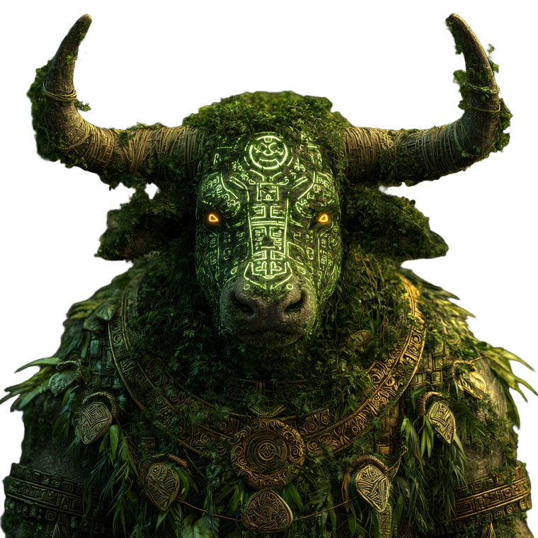Mayan Bull God Vinyl Car Decal Sticker – Waterproof & UV-Resistant 3.4133333333333336"