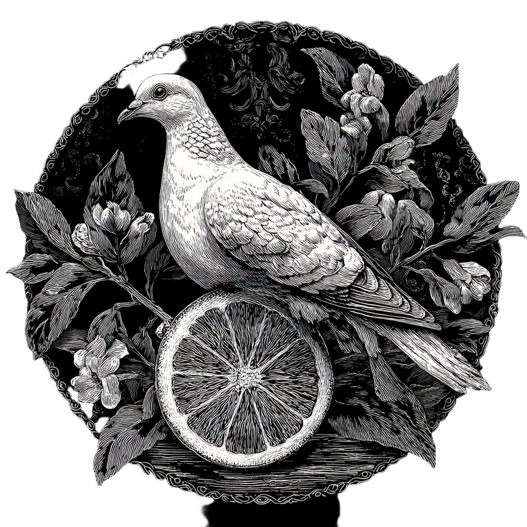 Dove On Grapefruit Vinyl Car Decal Sticker – Waterproof & UV-Resistant 3.4133333333333336"