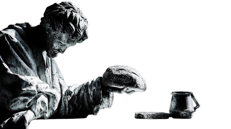 Statue With Bread Vinyl Car Decal Sticker – Waterproof & UV-Resistant 2.72"