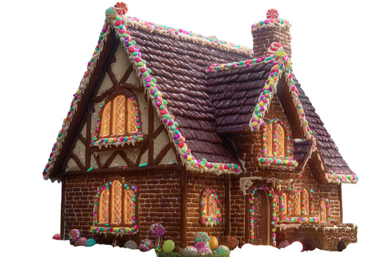 Gingerbread Cottage Close-Up Vinyl Car Decal Sticker – Waterproof & UV-Resistant 5.97333333333333
