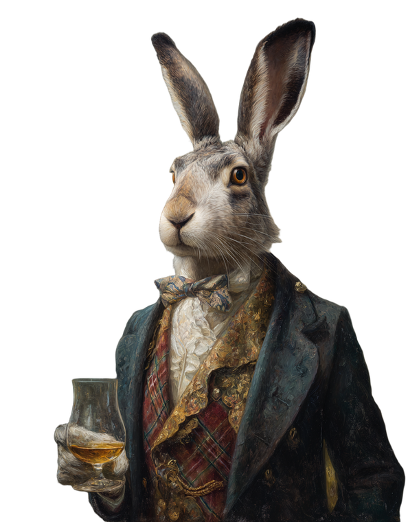 Dignified Hare Nobleman Vinyl Car Decal Sticker – Waterproof & UV-Resistant 8.32"