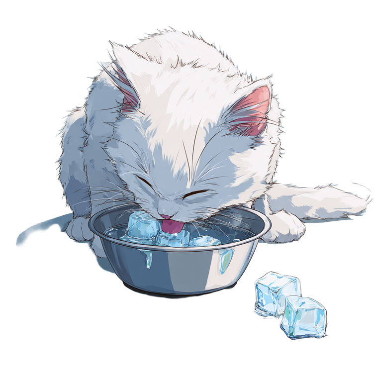 Cartoon Cat Drinking V3 Vinyl Car Decal Sticker – Waterproof & UV-Resistant 3.4133333333333336"