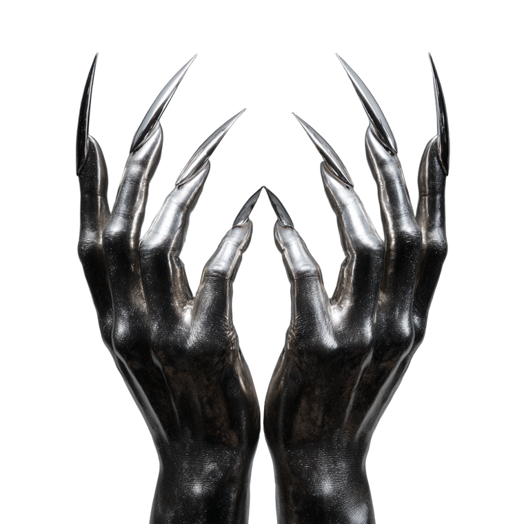 Metallic Sharp-Nailed Hands Vinyl Car Decal Sticker – Waterproof & UV-Resistant 6.826666666666667"