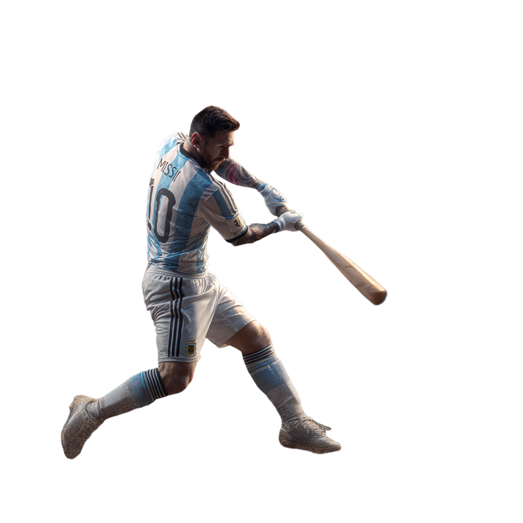 Messi Baseball Home Run Vinyl Car Decal Sticker – Waterproof & UV-Resistant 3.4133333333333336"