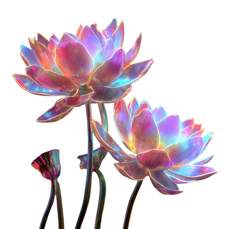 Neon Metal Lotus Vinyl Car Decal Sticker – Waterproof & UV-Resistant 6.826666666666667"