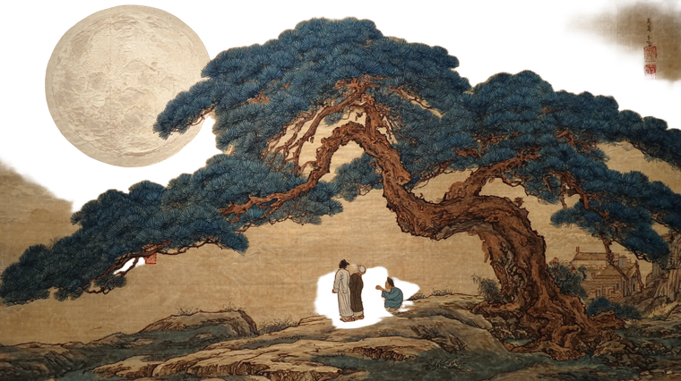 Ancient Chinese Painting V2 Vinyl Car Decal Sticker – Waterproof & UV-Resistant 2.72"