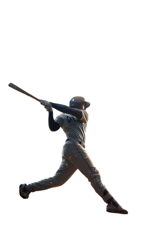 Baseball Player Swinging V6 Vinyl Car Decal Sticker – Waterproof & UV-Resistant 4.4