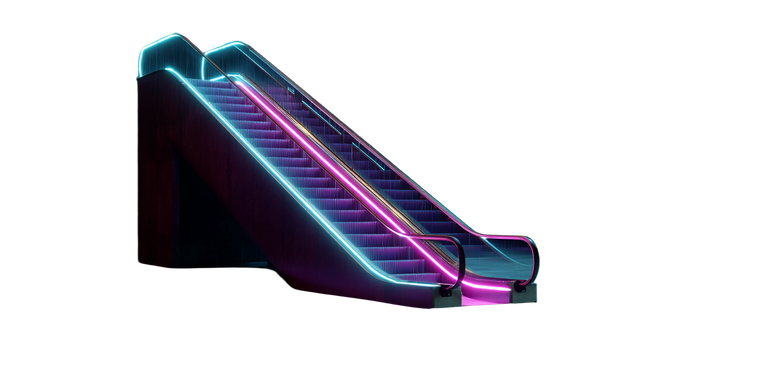 Neon Escalator Up Vinyl Car Decal Sticker – Waterproof & UV-Resistant 5.12"
