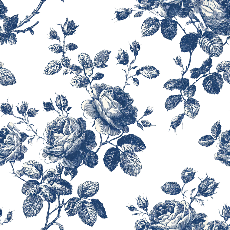 Indigo Floral Clipart Vinyl Car Decal Sticker – Waterproof & UV-Resistant 6.826666666666667"