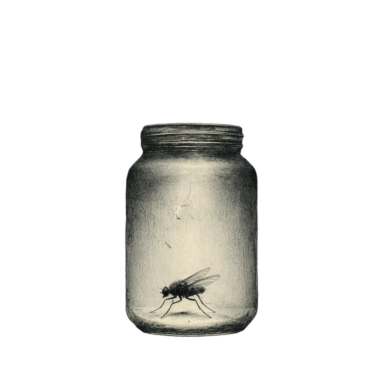 Fly In Jar Vinyl Car Decal Sticker – Waterproof & UV-Resistant 3.4133333333333336"