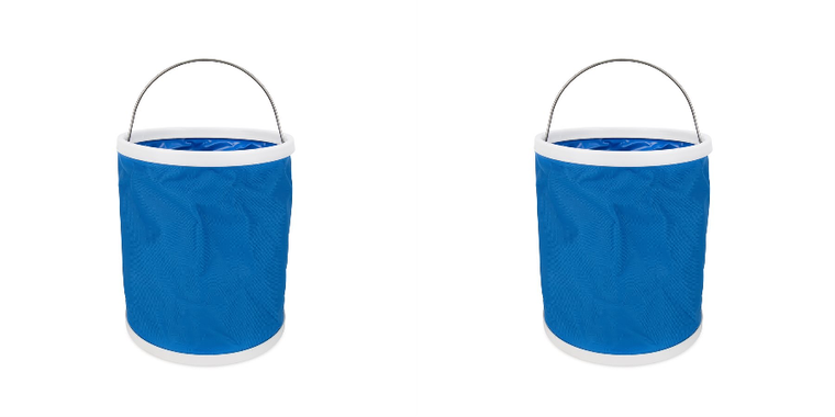 2x Camco | 3 Gal Fabric Bucket | Watertight | Portable | Blue | Collapsible | USA Made