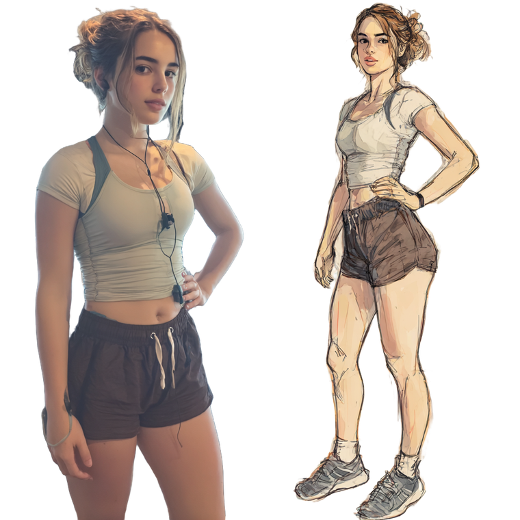 Sporty Teen Girl V2 Vinyl Car Decal Sticker – Waterproof & UV-Resistant 3.4133333333333336"