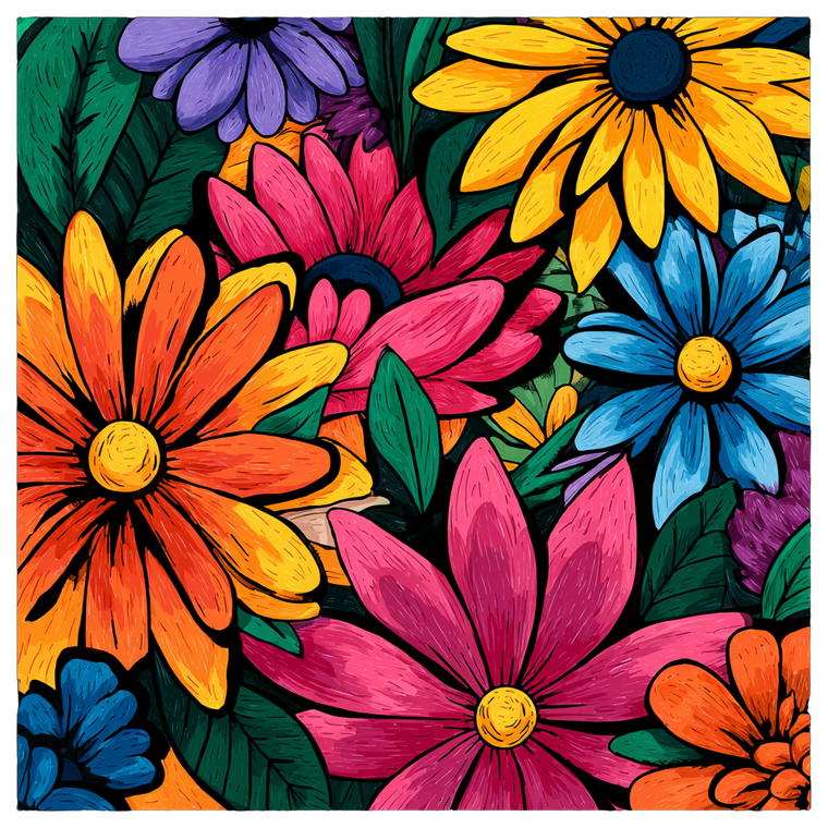Stylized Flower Illustration Vinyl Car Decal Sticker – Waterproof & UV-Resistant 3.4133333333333336"