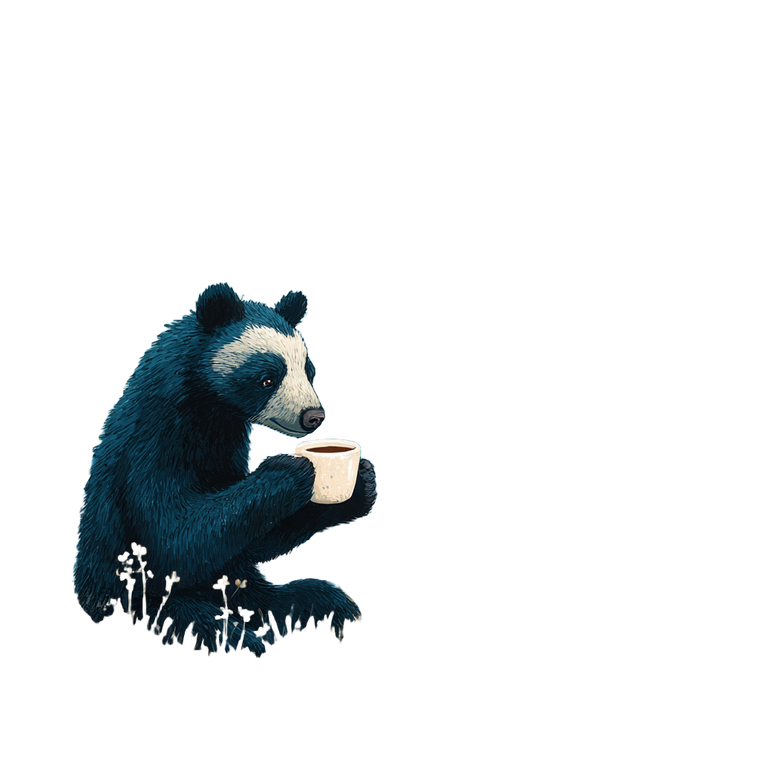 Bear Drinking Coffee V2 Vinyl Car Decal Sticker – Waterproof & UV-Resistant 3.4133333333333336"