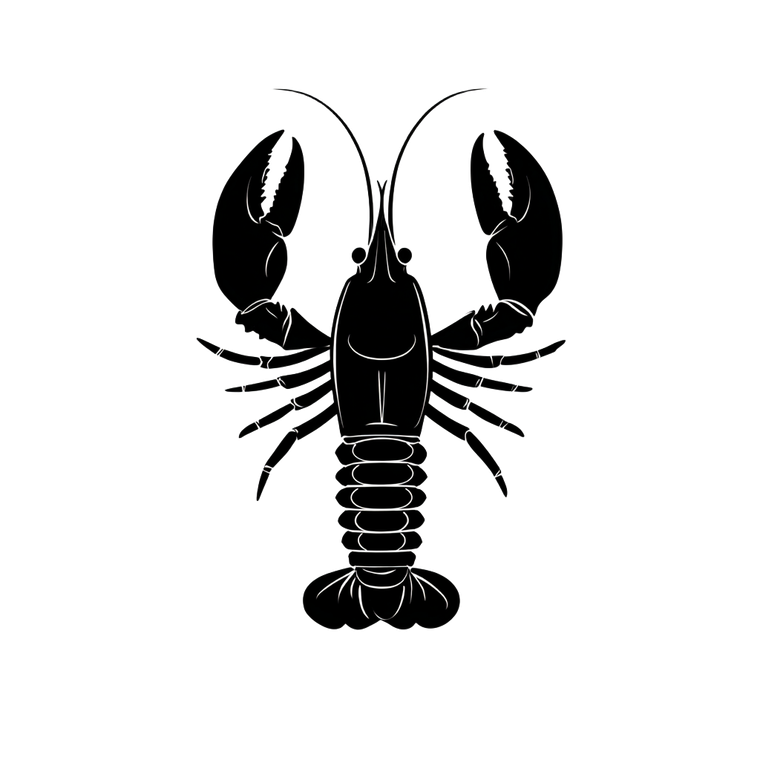 Crayfish Silhouette Icon Vinyl Car Decal Sticker – Waterproof & UV-Resistant 3.4133333333333336"