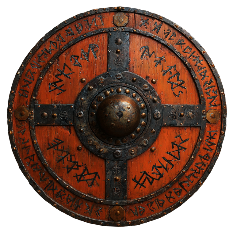 Studded Runic Shield Vinyl Car Decal Sticker – Waterproof & UV-Resistant 3.4133333333333336"