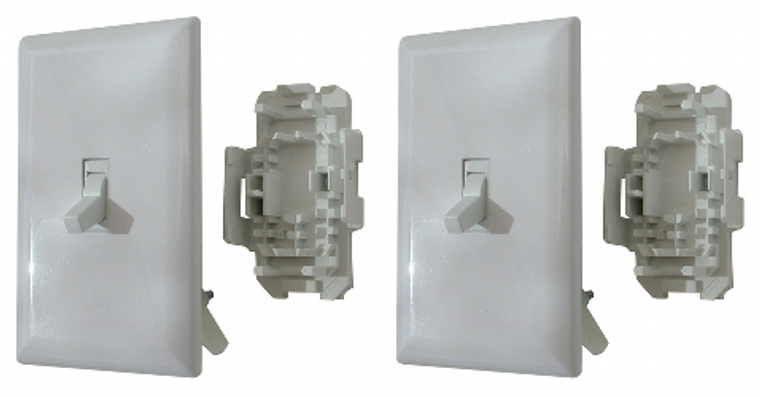 2x Valterra Speed Box Toggle Switch | 2 Pole 3 Wire 125V AC | Heavy-Duty White DPST - Non-Lighted