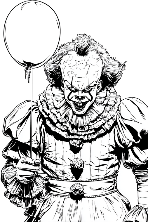 Sinister Clown Balloon Vinyl Car Decal Sticker – Waterproof & UV-Resistant 4.4