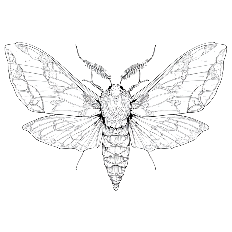 Moth Tattoo Illustration Vinyl Car Decal Sticker – Waterproof & UV-Resistant 6.826666666666667"