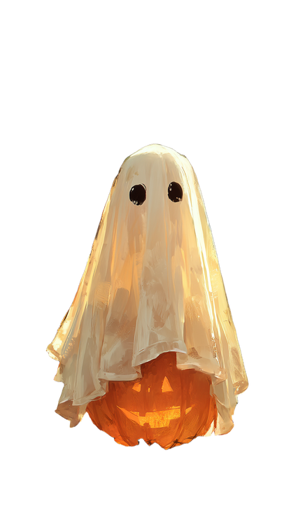 Cute Ghost On Pumpkin Vinyl Car Decal Sticker – Waterproof & UV-Resistant 9.706666666666667"