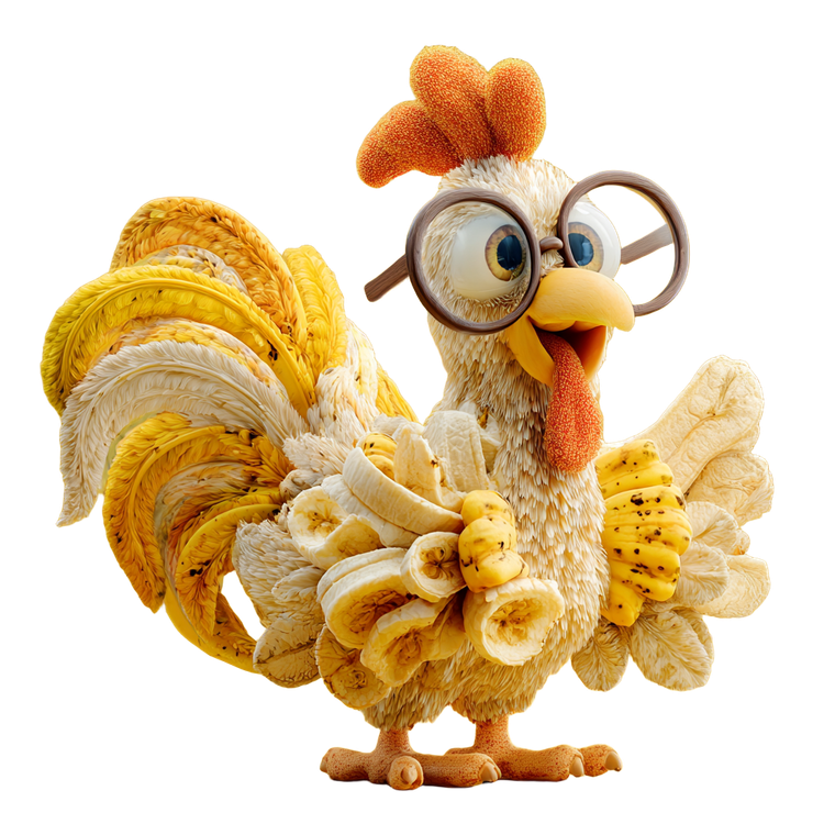 Chicken Banana V2 Vinyl Car Decal Sticker – Waterproof & UV-Resistant 3.4133333333333336"