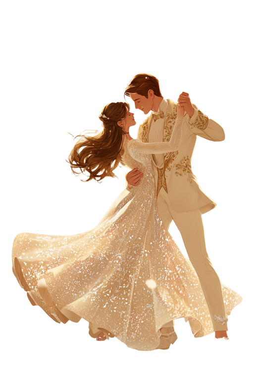 Elegant Dancing Couple V5 Vinyl Car Decal Sticker – Waterproof & UV-Resistant 4.32"