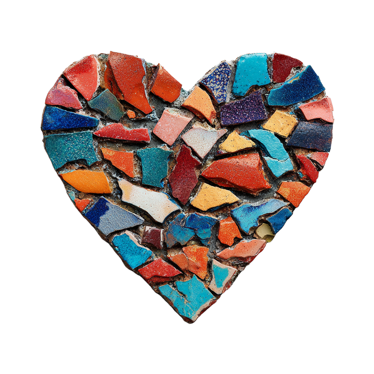 Mosaic Heart Art V2 Vinyl Car Decal Sticker – Waterproof & UV-Resistant 6.826666666666667"
