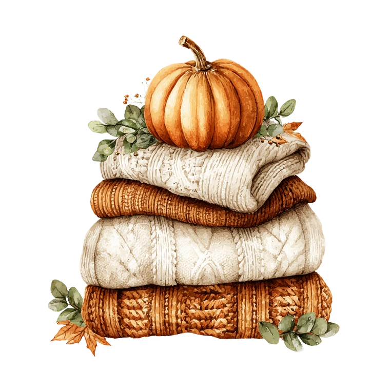 Watercolor Sweater Stack Vinyl Car Decal Sticker – Waterproof & UV-Resistant 3.4133333333333336"