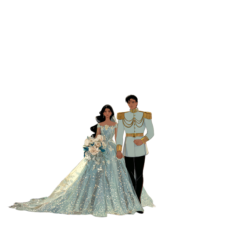 Fairytale Wedding Illustration Vinyl Car Decal Sticker – Waterproof & UV-Resistant 6.826666666666667"