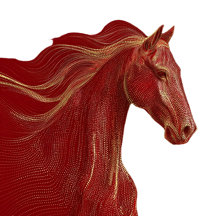 Abstract Gold Horse Vinyl Car Decal Sticker – Waterproof & UV-Resistant 3.4133333333333336"