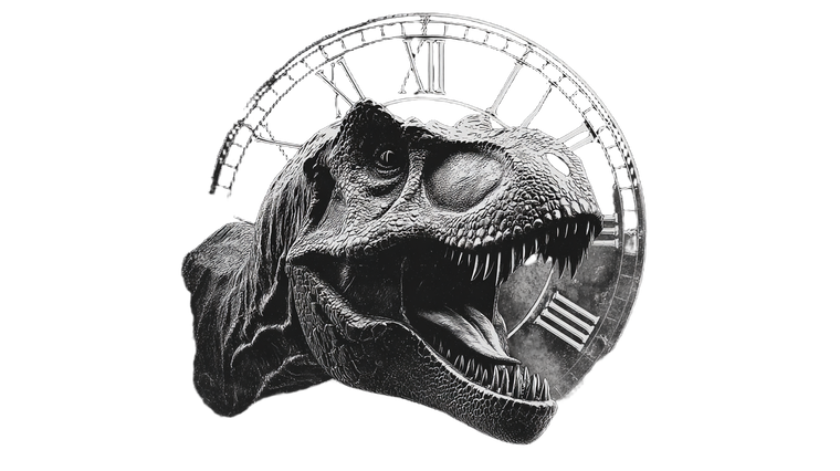 Gothic Clock T-Rex Vinyl Car Decal Sticker – Waterproof & UV-Resistant 2.72"