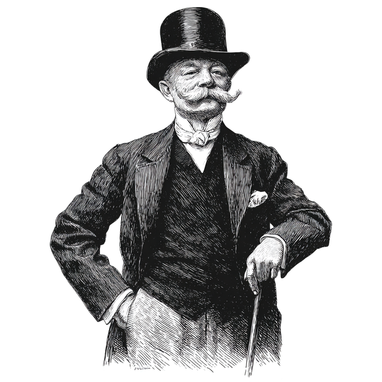 Vintage English Gentleman Vinyl Car Decal Sticker – Waterproof & UV-Resistant 3.4133333333333336"