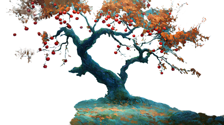 Enchanted Apple Tree Vinyl Car Decal Sticker – Waterproof & UV-Resistant 2.72"