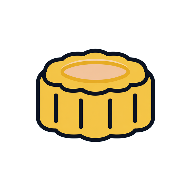 Mooncake Vector Icon Vinyl Car Decal Sticker – Waterproof & UV-Resistant 3.4133333333333336"