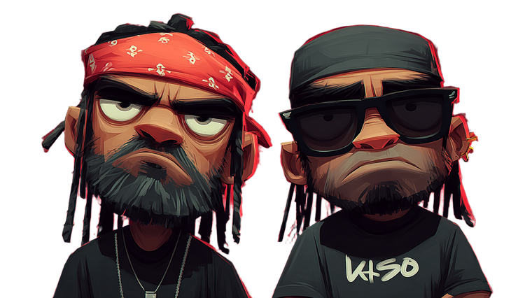Chibi Rappers Illustration V2 Vinyl Car Decal Sticker – Waterproof & UV-Resistant 5.4