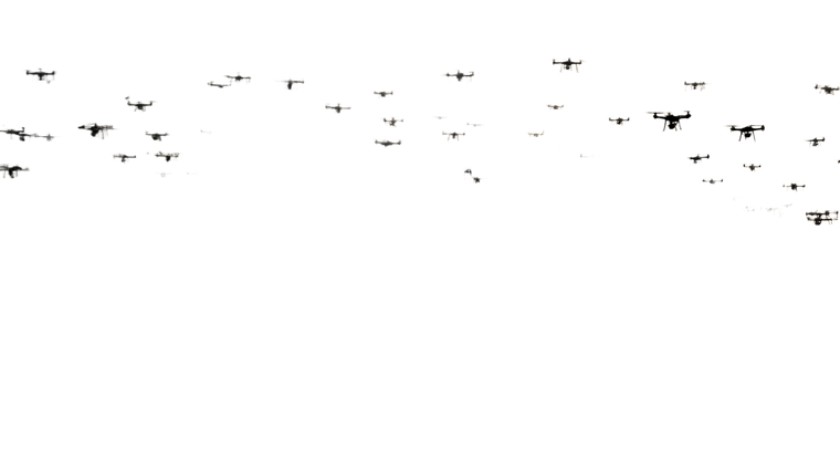 Drone Swarm Sky Vinyl Car Decal Sticker – Waterproof & UV-Resistant 2.72"