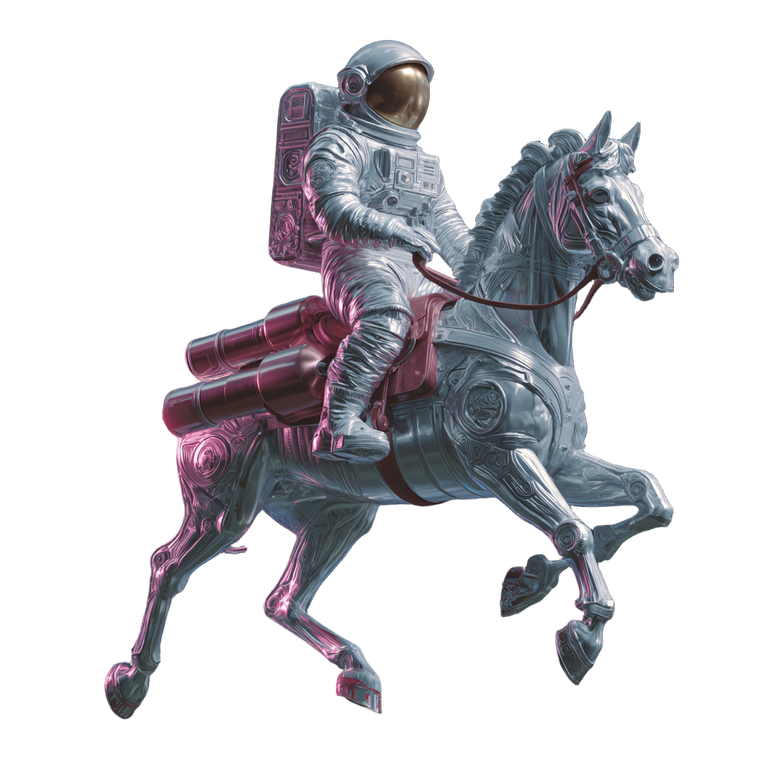 Astronaut On Rocket Horse Vinyl Car Decal Sticker – Waterproof & UV-Resistant 3.4133333333333336"
