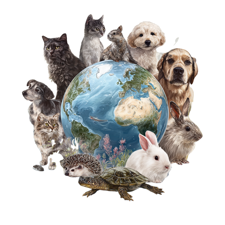 Earth With Pets Vinyl Car Decal Sticker – Waterproof & UV-Resistant 3.4133333333333336"